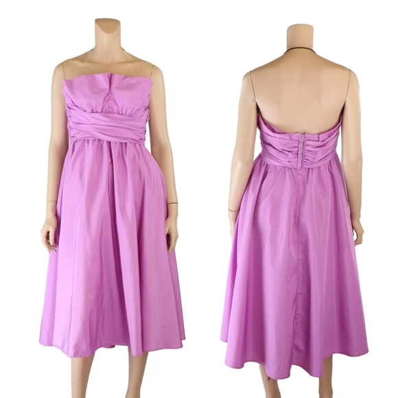 Mike Benet Vintage 80s Purple Taffeta Party Prom Dress sz 10 - Picture 1 of 1